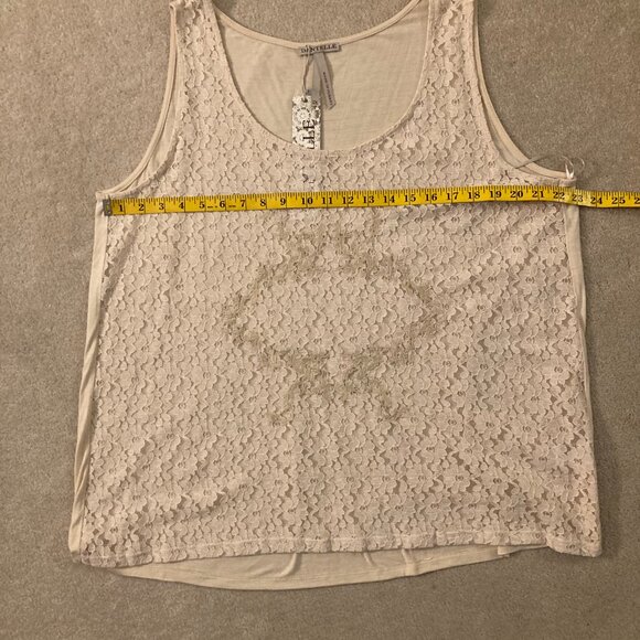 NWT Dantelle Sleeveless Top - Cream Sheer Lace Front/Solid Back  Size 2X - Picture 6 of 6